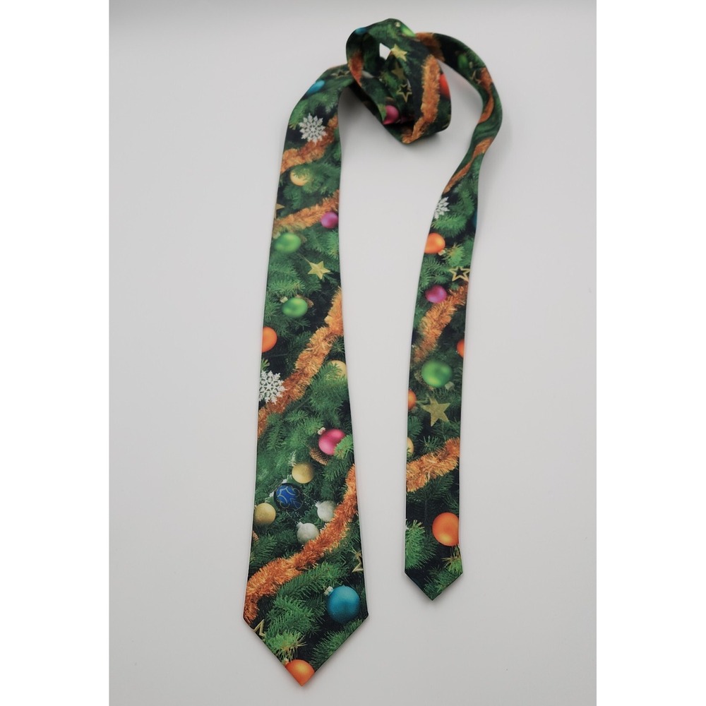 Life Of The Party Pointed Neck Tie Men's One Size Green Printed Classic‎ Formal